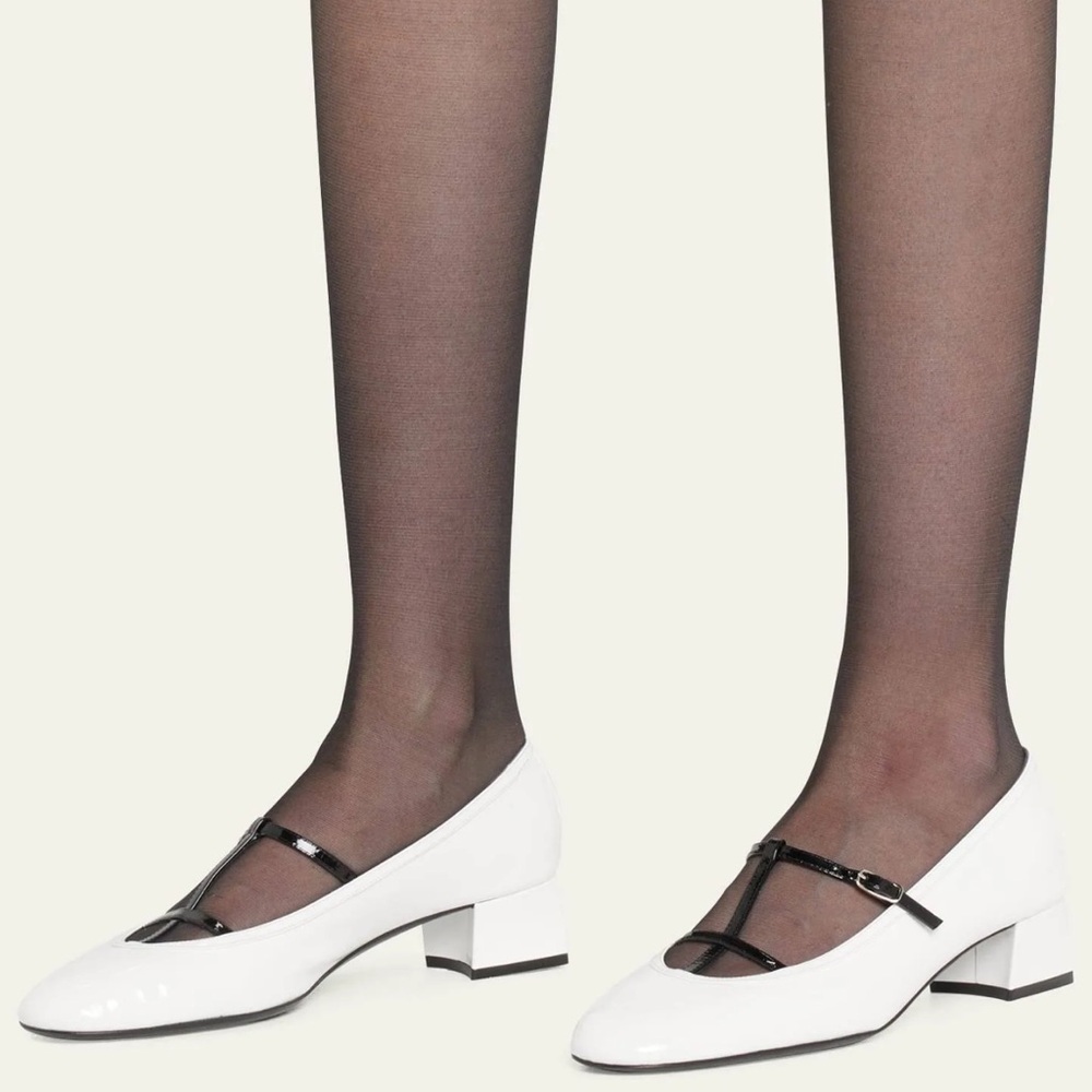 Khaite The Fawn Low Pump In Off-White Patent Leather